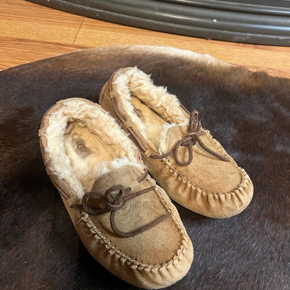 UGG Tan Slippers with Plush Lining